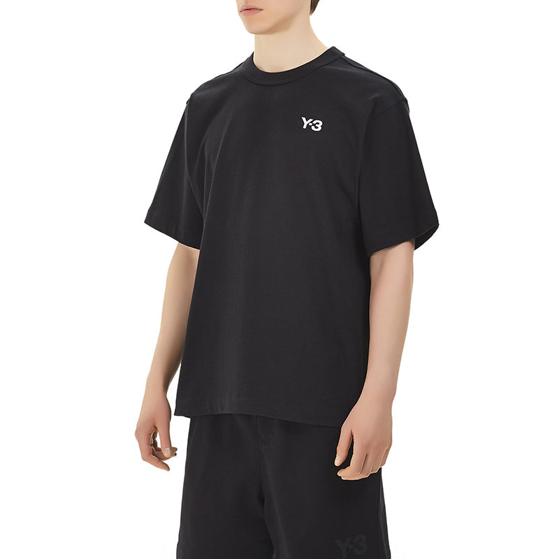 Men's Y-3 Alphabet Logo Casual Short Sleeve Black T-Shirt FP8696