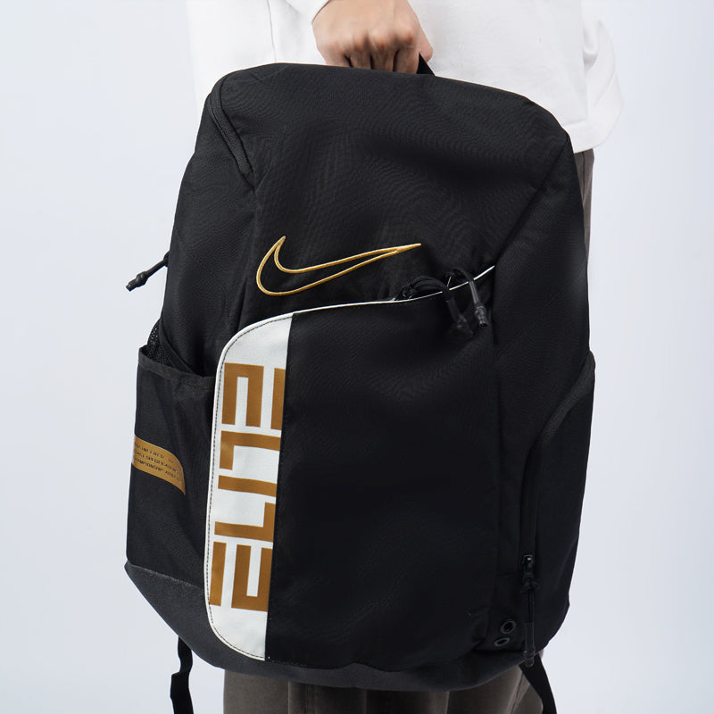 Nike Elite Pro Basketball Backpack 'Black White Metallic Gold' BA6164-013