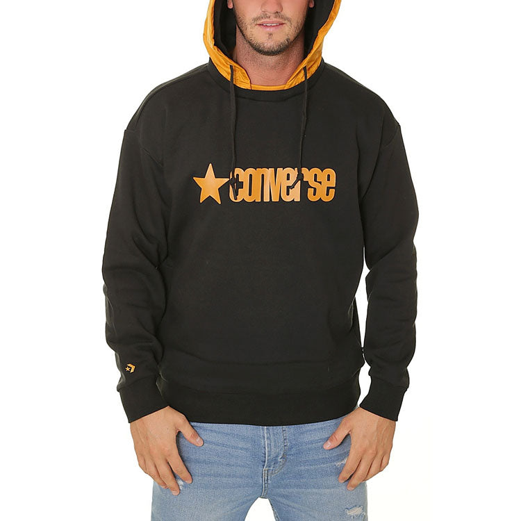 Converse Logo Letter Hooded Sports Sweater Men Black 10019968-A01