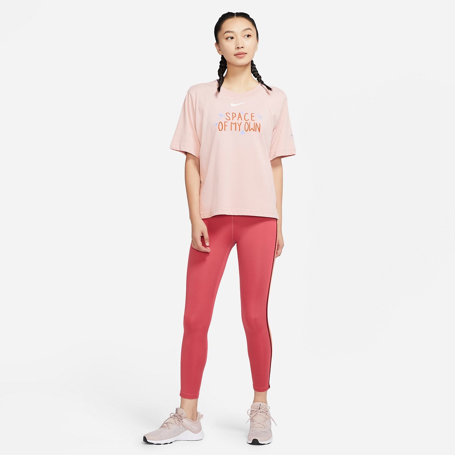 (WMNS) AS W NK DF B. GARDEN SS Tee PINK OXFORD DM7913-601