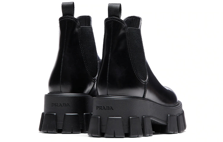 (WMNS) PRADA Monolith Brushed Leather Chelsea Boots 'Black' 1T725L_B4L_F0002_F_A055