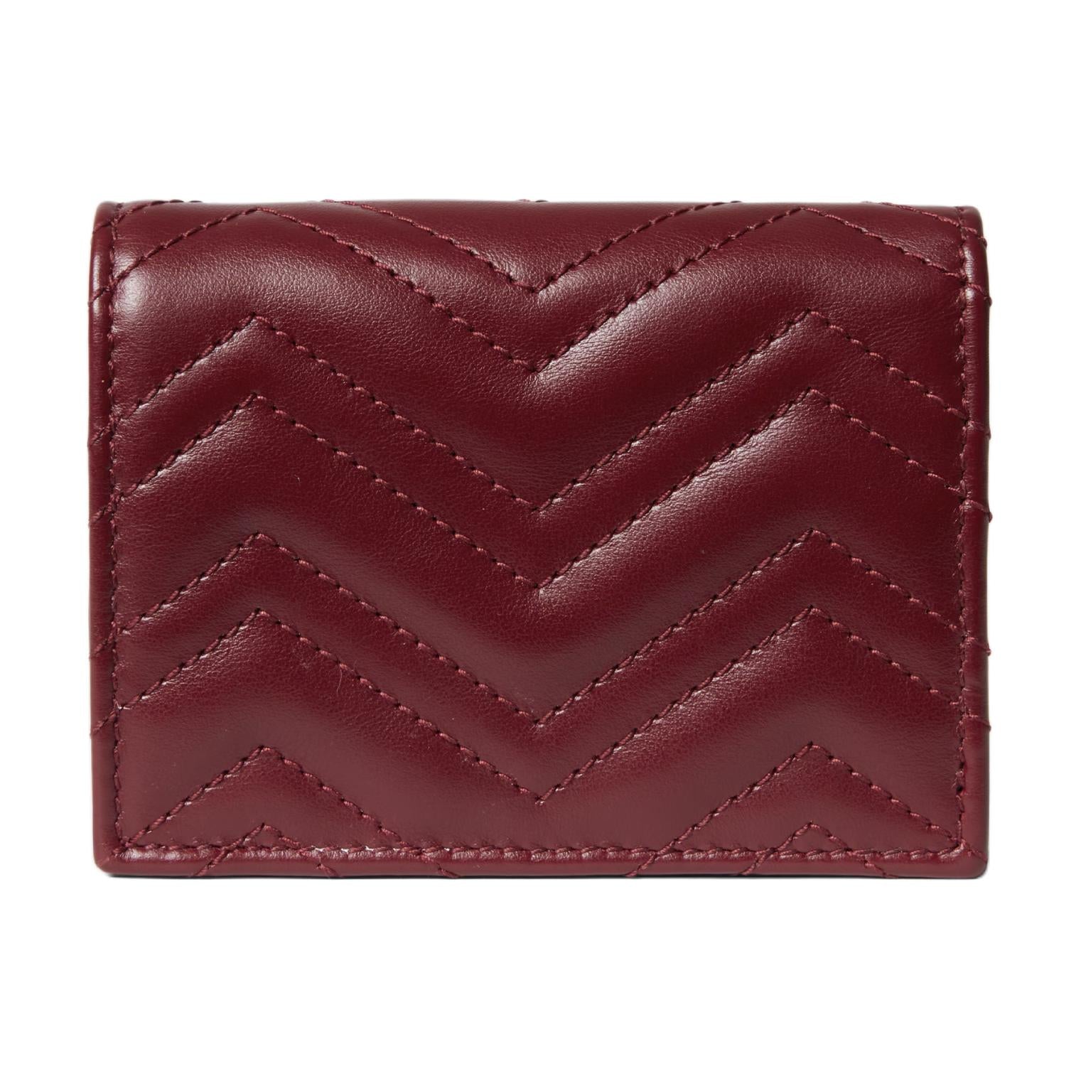 (WMNS) Gucci 26 GG Marmont Quilted Leather Wallet 'Rosso Ancora Red' 466492-DTDHV-6207