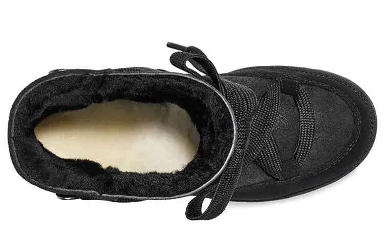 (WMNS) UGG Classic Femme Lace Up Snow Boots Black 1104612-BLK