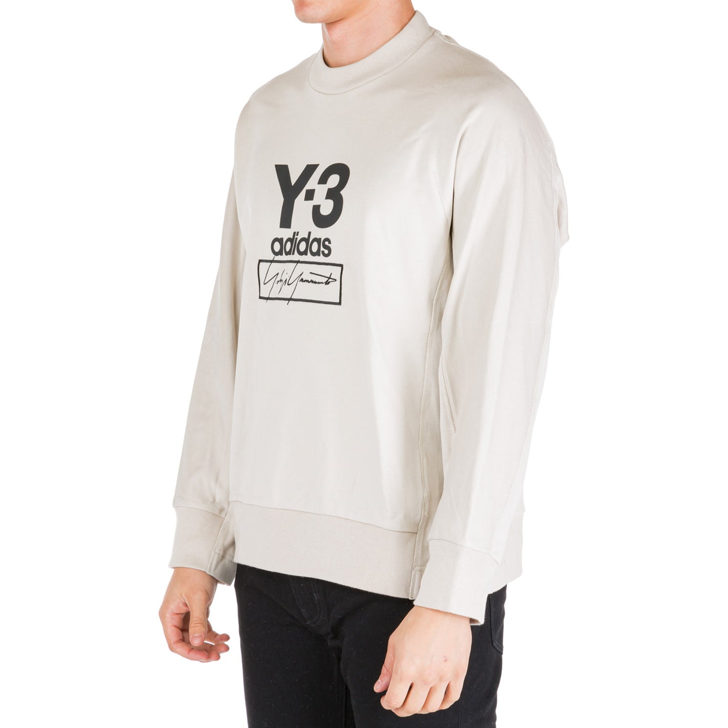 Men's Y-3 Signature Printing Logo Beige FJ0433