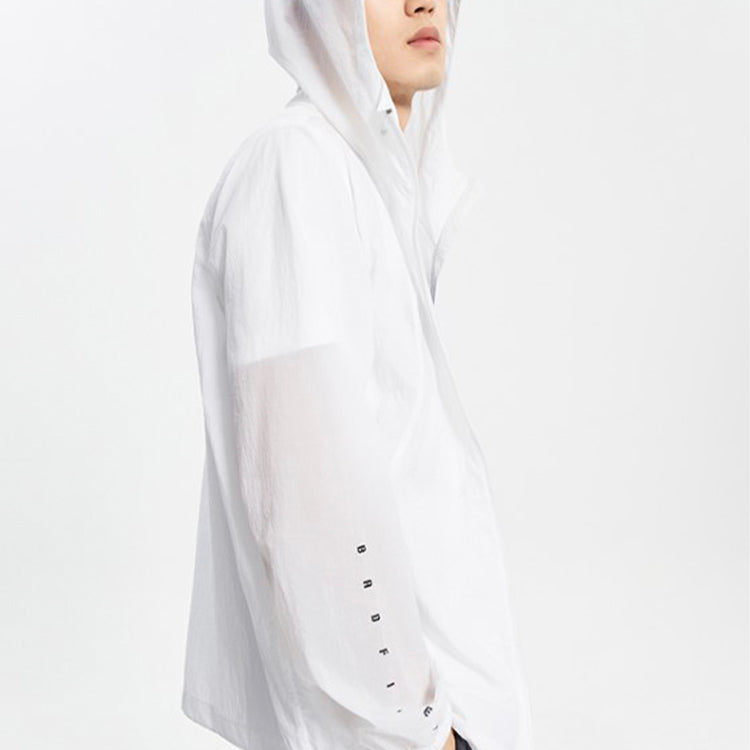 Li-Ning Solid Color Sports Hooded Jacket White AFDQ207-1