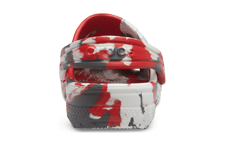 (GS) Crocs Classic Marbled Clogs 'White Red Grey' 207002-884