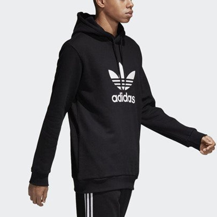 adidas originals Trefoil s Casual Sports hooded Pullover Black CW1240