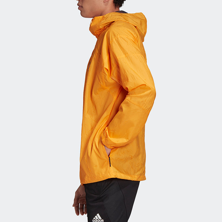 adidas Zipper Casual Sports Hooded Jacket Yellow FR8288