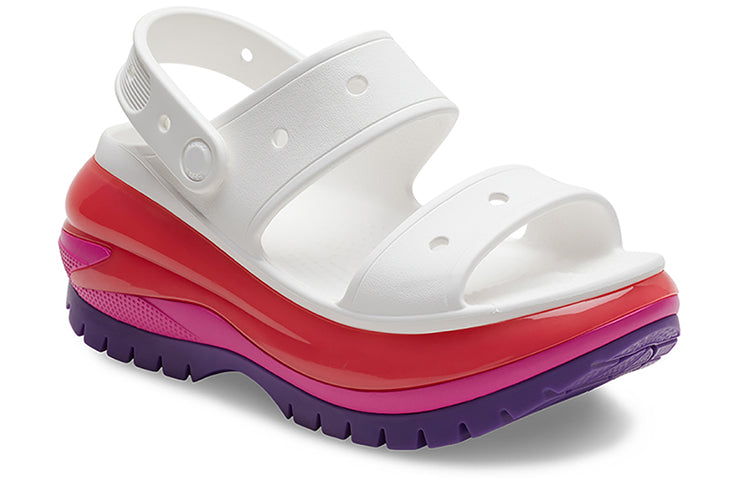 (WMNS) Crocs Classic Mega Crush Sandal 'White Red Purple' 207989-94S