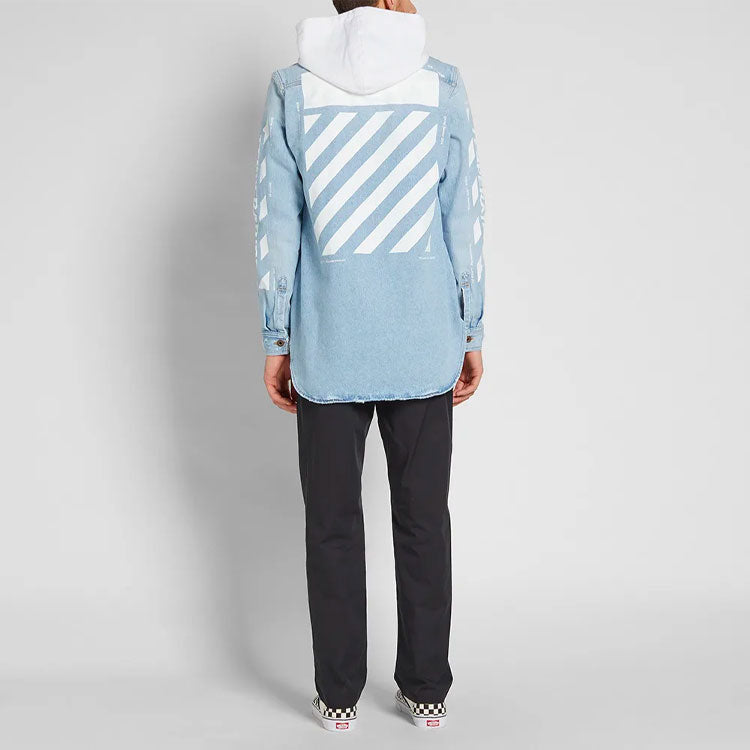 Off-White Temperature C/O Virgil Abloh Men's Temperature Denim Shirt Light Blue OMYD001S183860237101