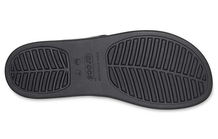 (WMNS) Crocs Brooklyn Double Strap Round Toe Mid Wedges Slides 'Black' 206219-060