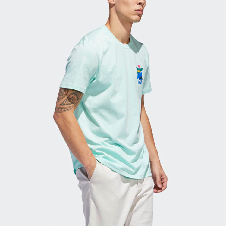 adidas originals Wapato Tee Printing Sports Round Neck Short Sleeve light green DU8368