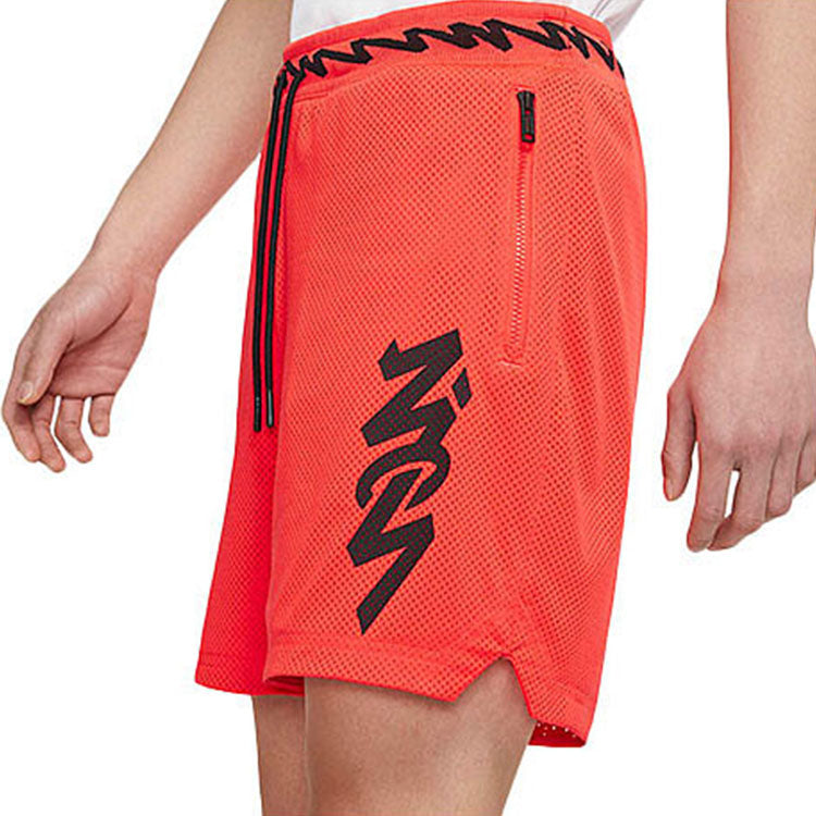 Air Jordan Dri-FIT Zion Mesh Basketball Sports Alphabet Printing Quick Dry Breathable Shorts Red DH0597-635