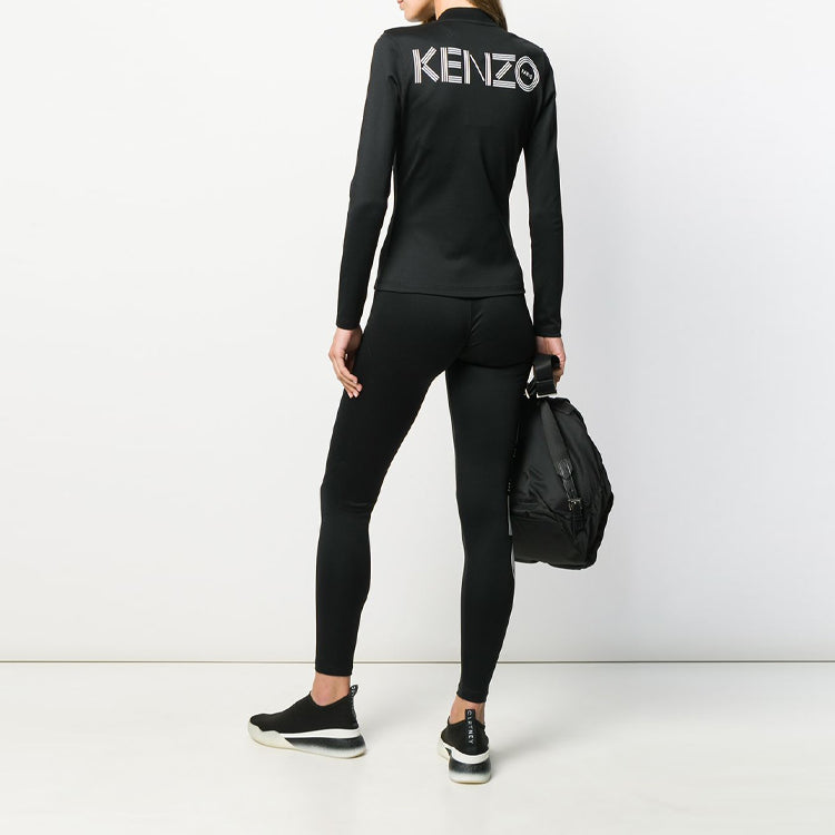 (WMNS) KENZO Back Alphabet Logo Pattern Zipper Hoodie Black F962BL755951-99
