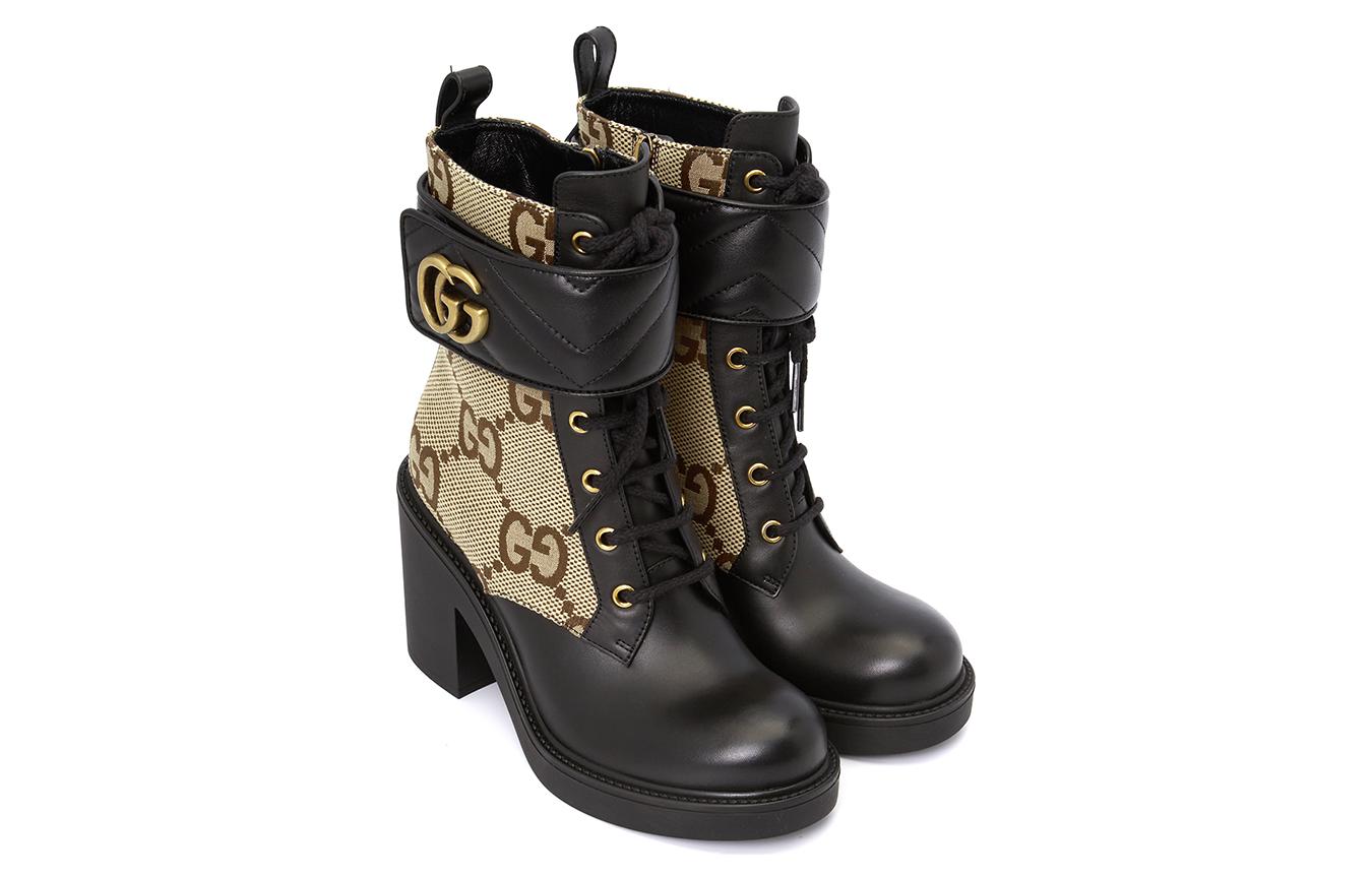 (WMNS) Gucci Boot with Double G 'Camel Ebony' 719849-AABD0-1183