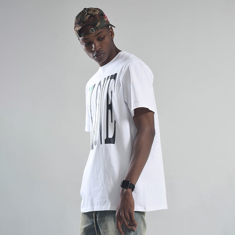 VLONE Large Logo Round Neck Short Sleeve T-shirt 'White Green' VLTE17SS003-WHITE
