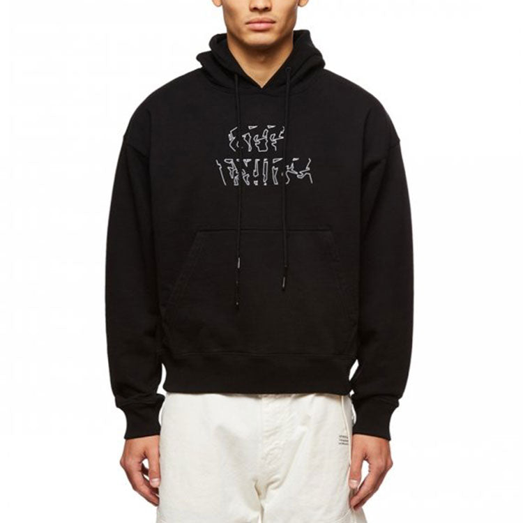 Men's Off-White Logo Embroidered Arrow Long Sleeves Black OMBB085S22FLE0111001