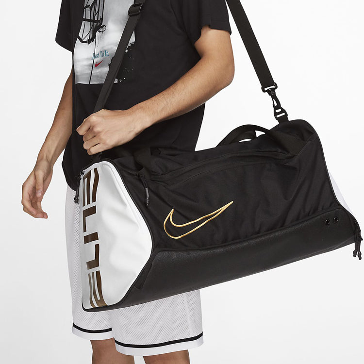 Nike Elite Basketball Duffel Bag 'Black White Metallic Gold' BA6163-011