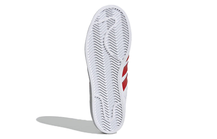 (WMNS) adidas originals Superstar Fat Stripes 'White Red' EE4024
