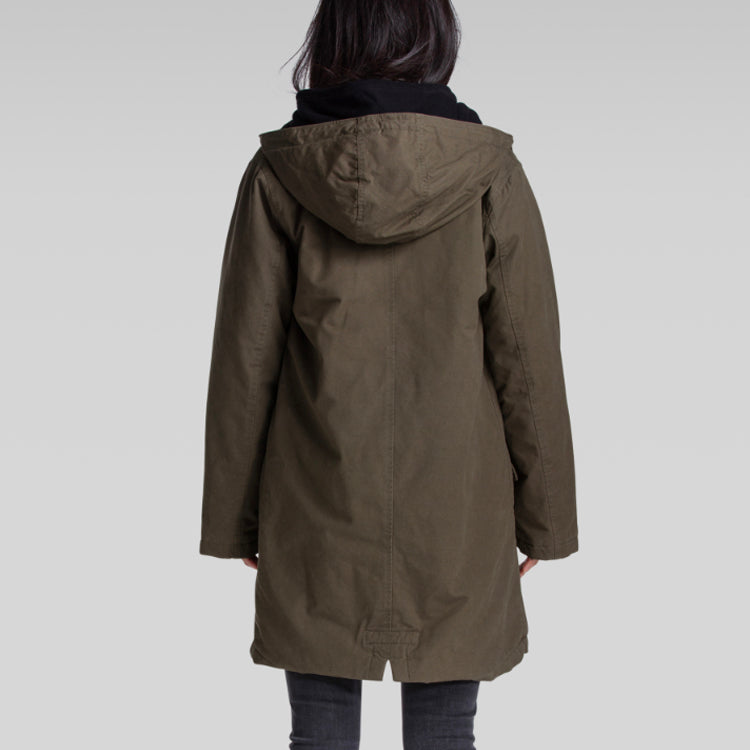 Levis Embroidered Thicken Hooded Jacket Military Green 75710-0000