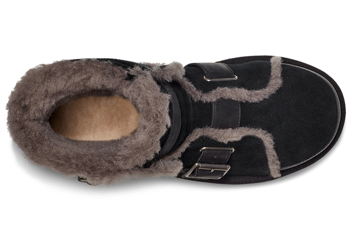 (WMNS) UGG Dune Mini Buckle Boot Fleece Lined Black 1119431-BLK