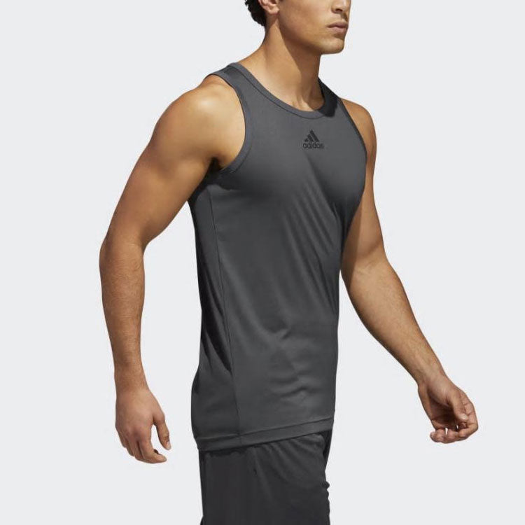 Men's adidas Logo Basketball Sports Gray Vest CZ1452