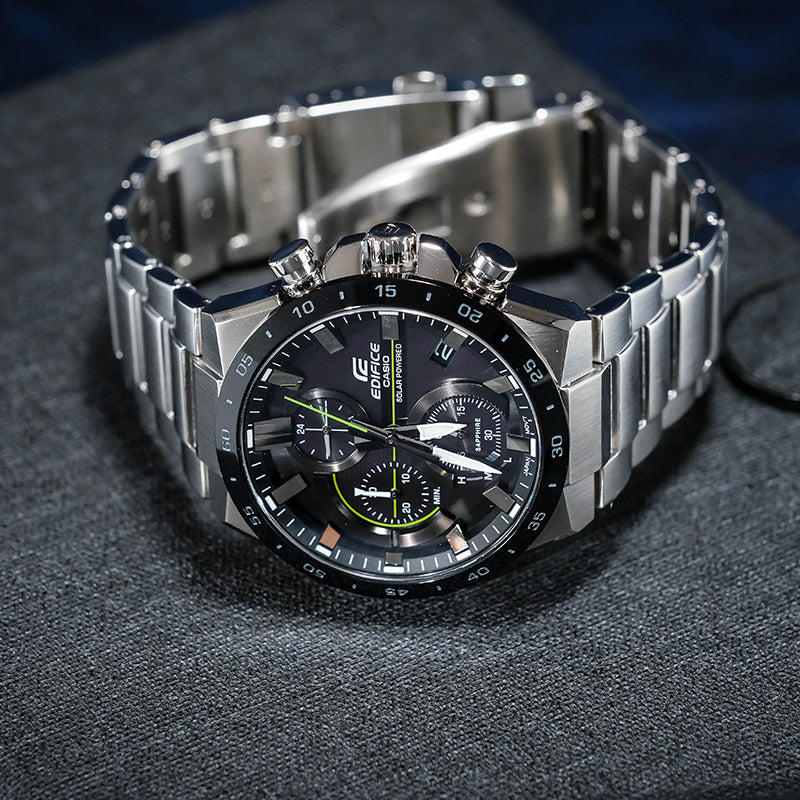 Casio Edifice Classic Solar Powered Analog Watch 'Black Steel Silver' EFB-690SBB-1AVUPR