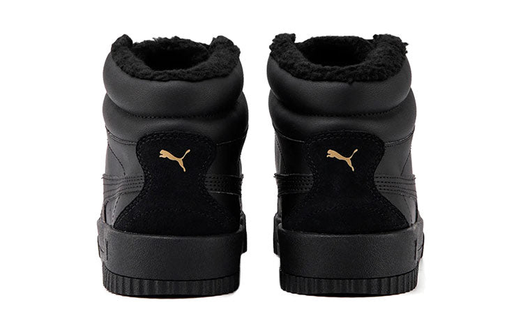 (WMNS) PUMA Carina Mid Wtr Fur 'Black Gold' 380254-01