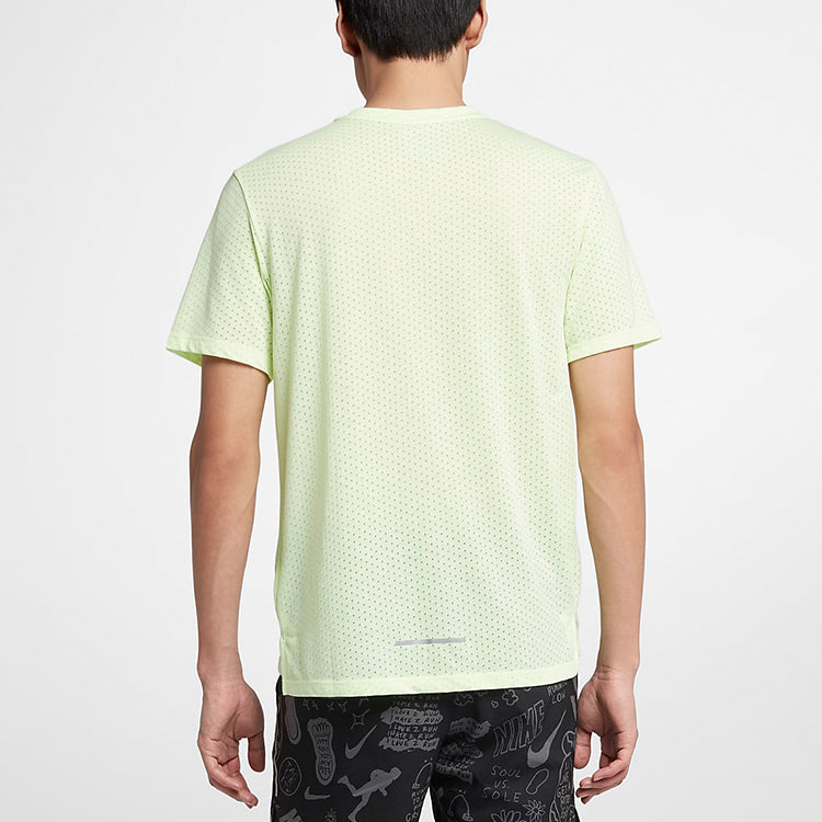 Nike Rise 365 Sports Training Running Breathable Short Sleeve Yellow Green Yellowgreen AQ9920-701