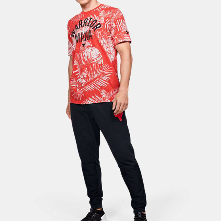 Men's Under Armour Project Rock Aloha Camo Short Sleeve Red 1351585-608