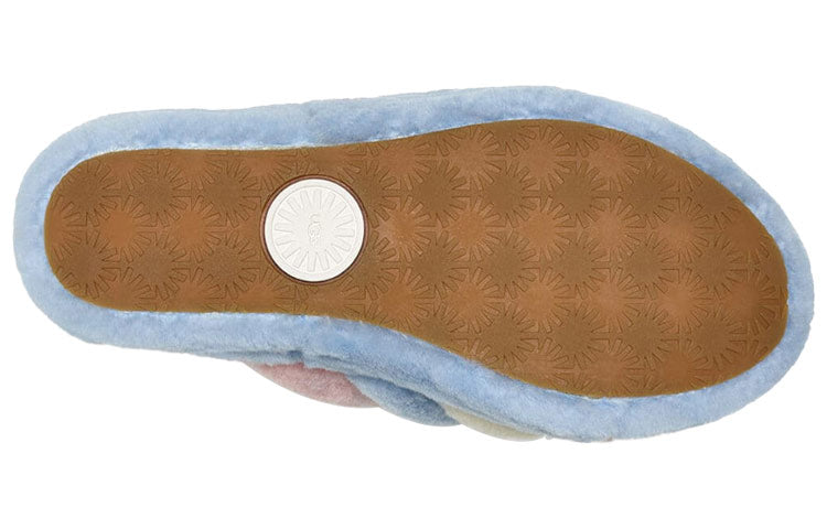 (WMNS) UGG Fluff Yeah Slide Shoe Pink Blue Stripe 1097169-PSTR