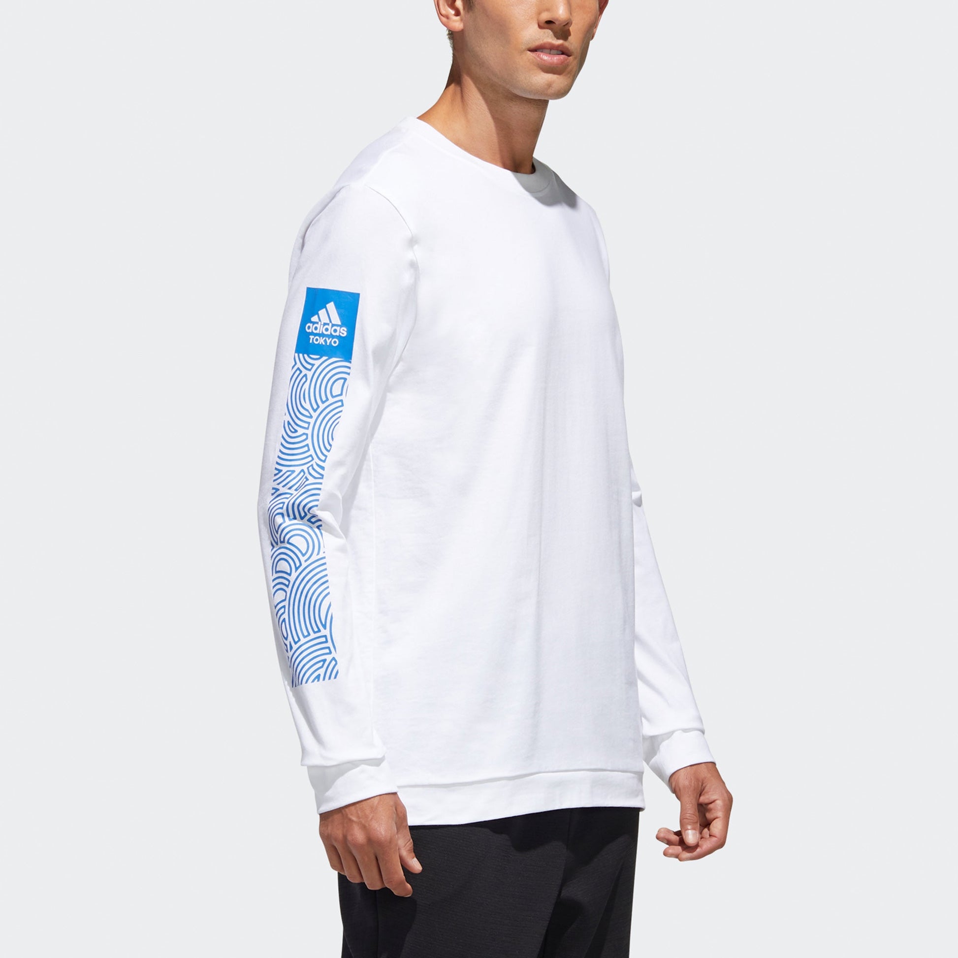 adidas x Takahashi Riko Crossover Ls Tee M Hiroko Geometry Printing Loose Sports Long Sleeves White GD4977