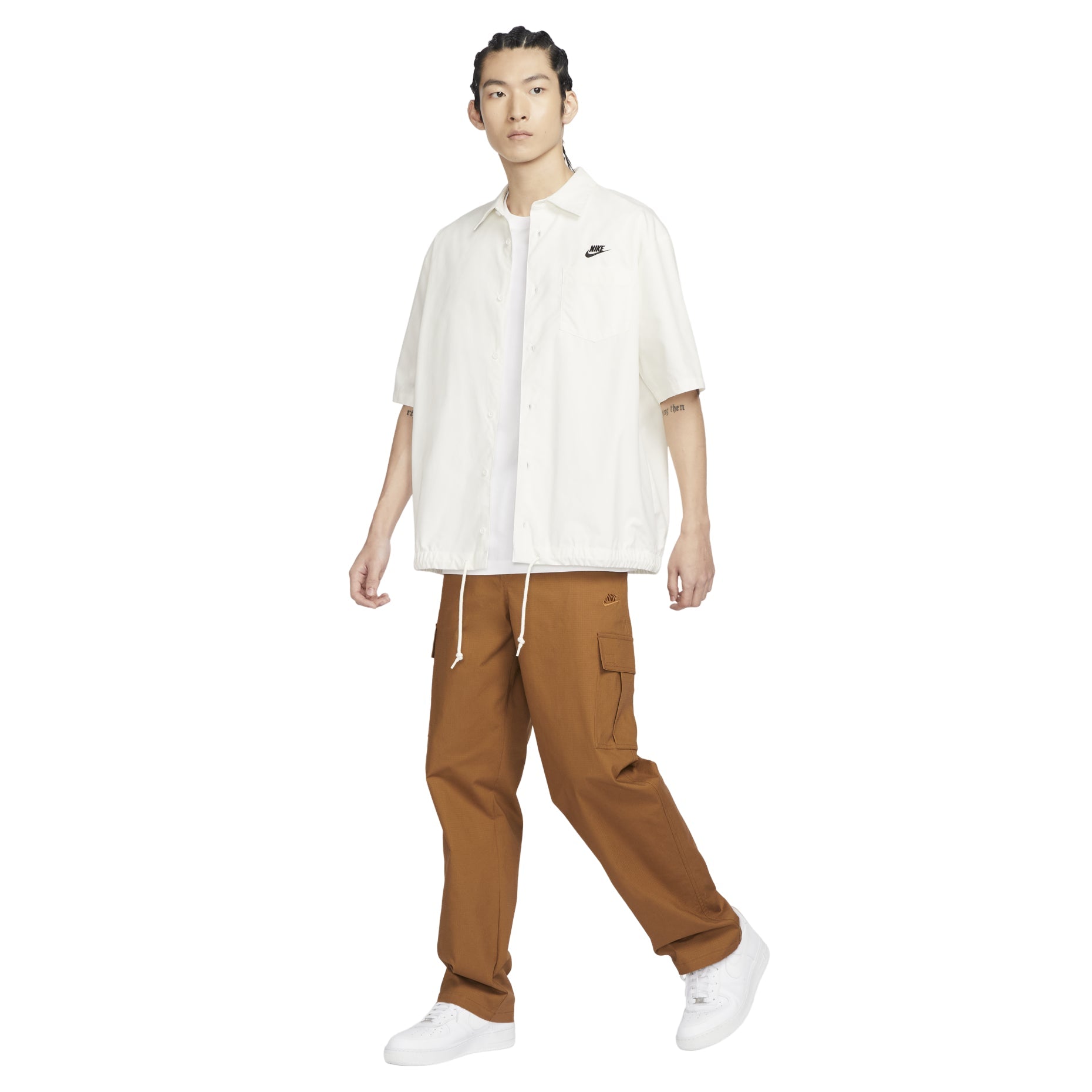 Nike Club Short Sleeve Oxford Button-Down Shirt Asia Sizing 'Sail' FN3903-133