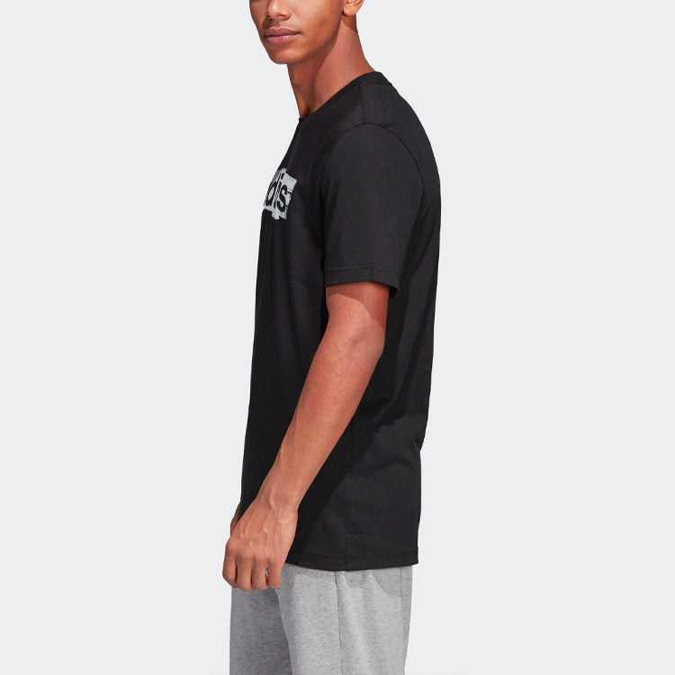 adidas E LIN BRUSH T Sports Round Neck Short Sleeve Black DV3046