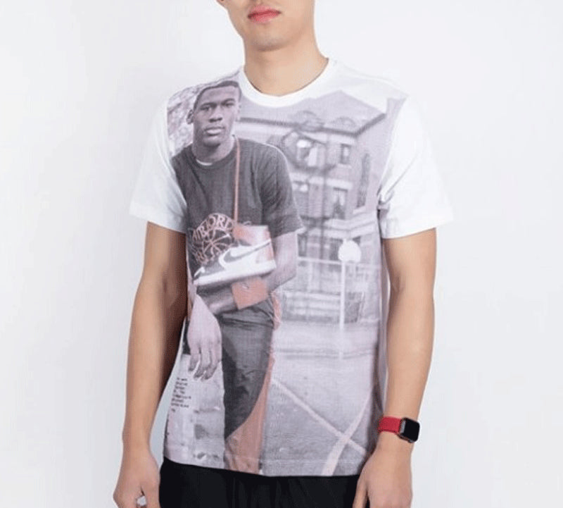 Air Jordan 1 Photo Classic Pattern Printing Short Sleeve White AT8918-100