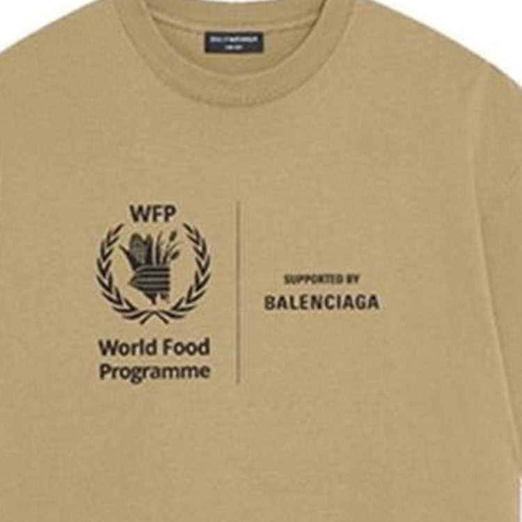 (WMNS) Balenciaga x World Food Program T-Shirt 'Beige' 612965THV849605
