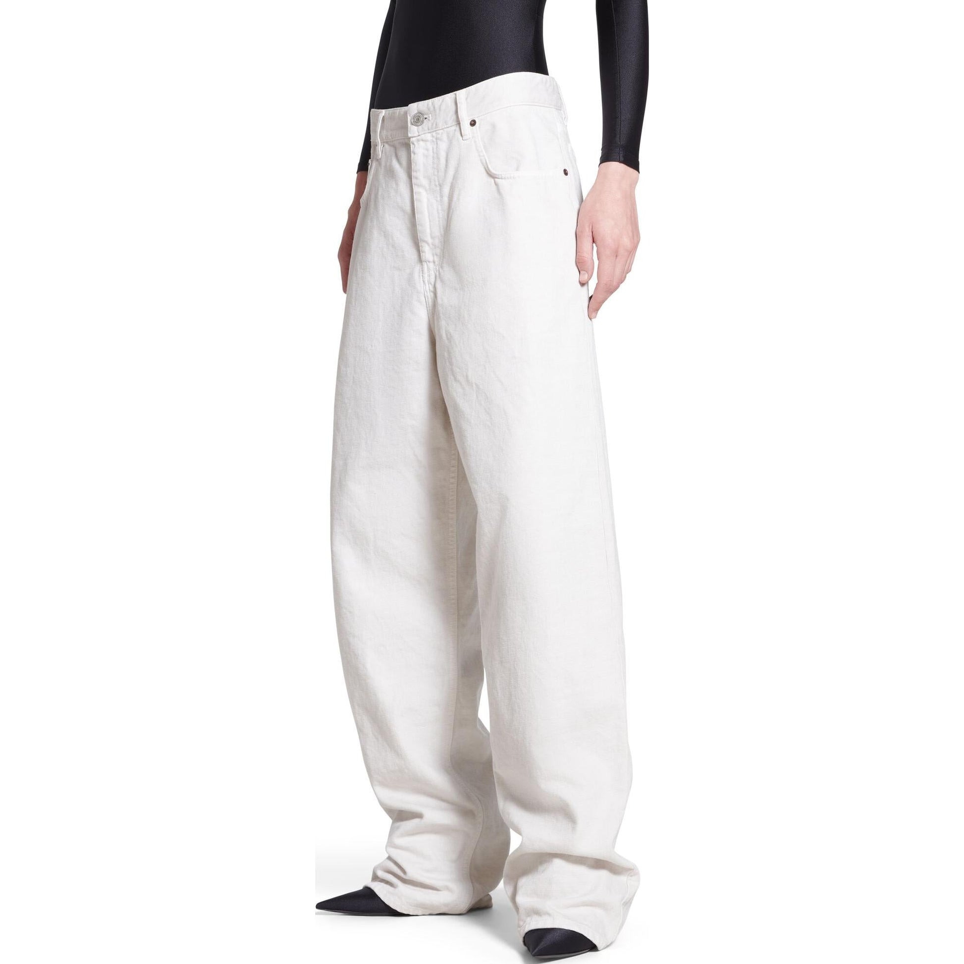 (WMNS) Balenciaga Loose Fit Jeans 'White Denim' 736540TNW039020