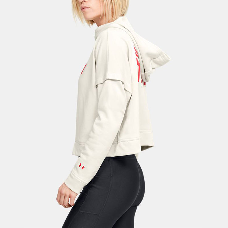 (WMNS) Under Armour x Project Rock Terry Hoodie 'White Pink' 1351807-110