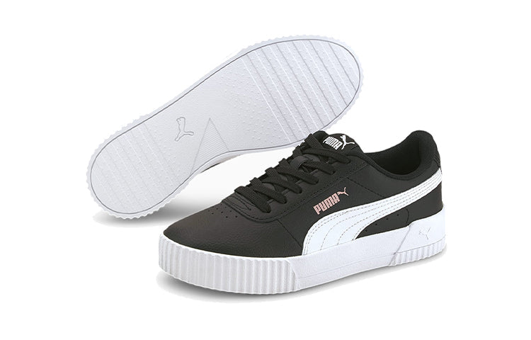 (GS) PUMA Carina L Casual Board Shoes Black/White 370677-14