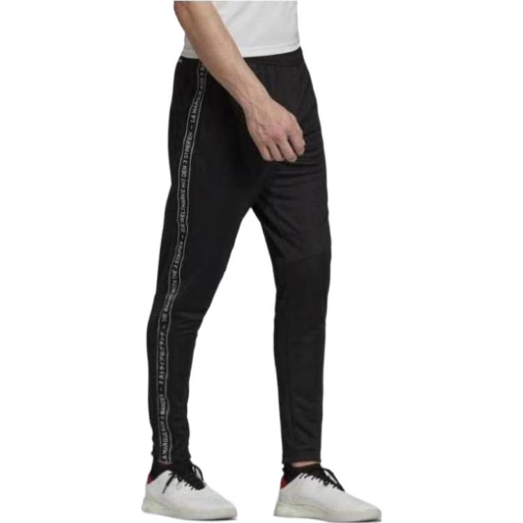 adidas Quick Dry Side Printing Soccer/Football Sports Pants Black FK9004