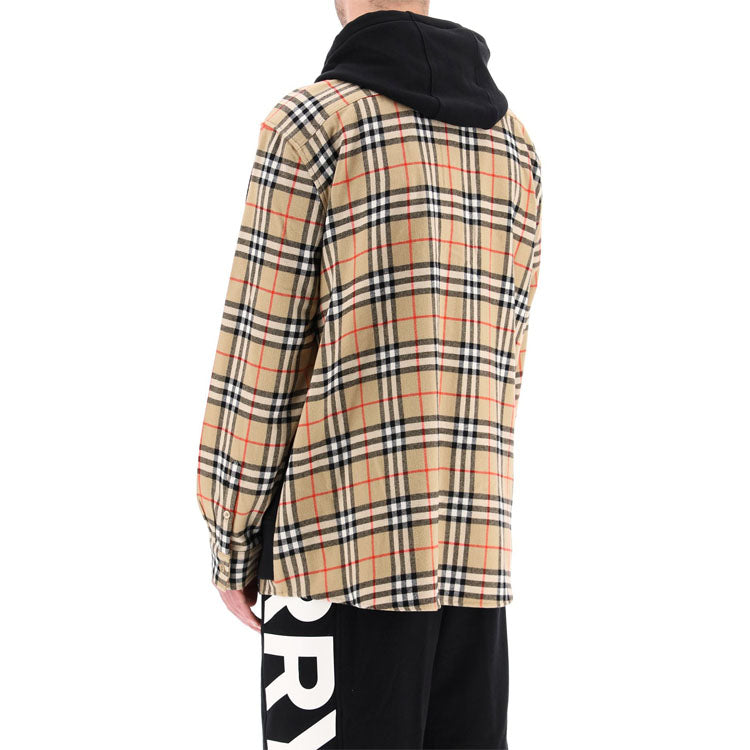 Burberry SS21 Plaid Letter Printing Coat Male Black 80340091