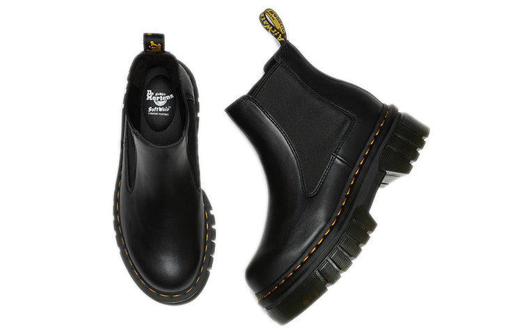 (WMNS) Dr. Martens Audrick Nappa Leather Platform Chelsea Boots 'Black' 27148001