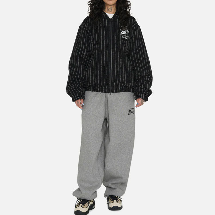 Nike x Stssy Striped Wool Jacket (Asia Sizing) 'Black' DR4413-010