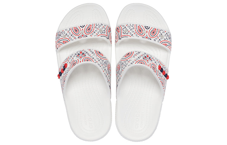 Crocs Classic Non-Slip Wear-Resistant Sports Slippers Unisex White 207350-94S