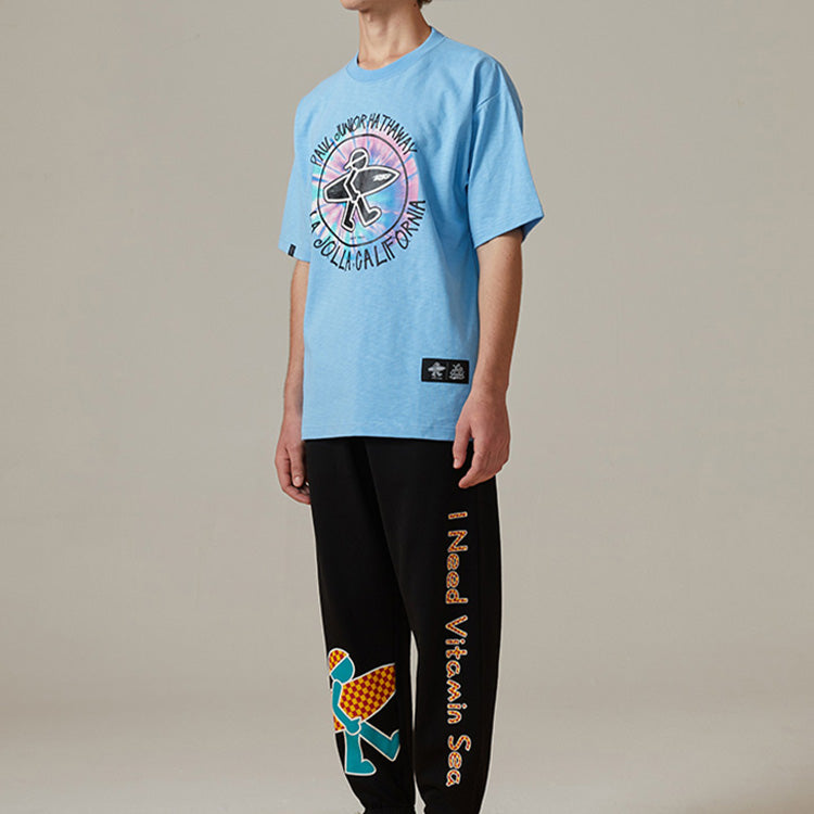 PJ's Vigor Multi-Color Pattern Printing Short Sleeve Unisex Blue 20SSTS10204-P
