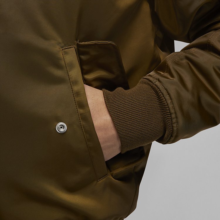 Air Jordan Logo Patch Baseball Collar Jacket 'Kahki' DQ7345-385