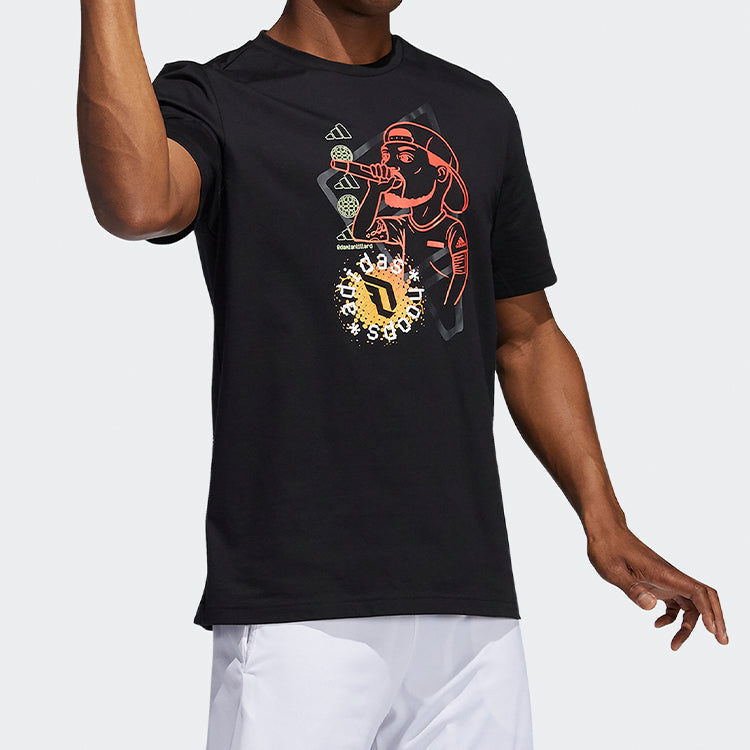 adidas Dame Social Basketball Sports Short Sleeve Black GI8892