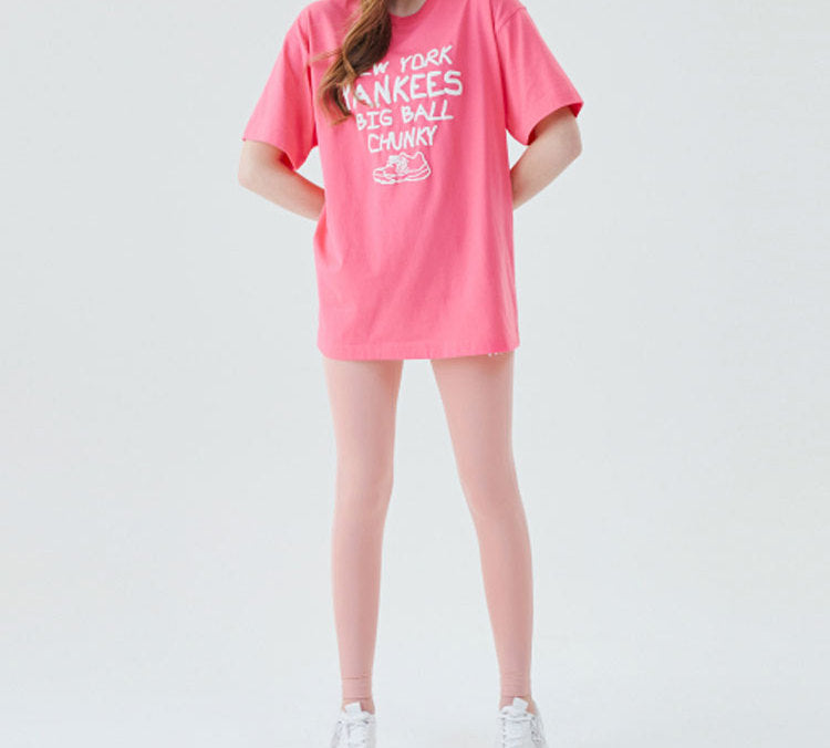 MLB Dad Shoes Series Short Sleeve Unisex Pink Red 31TS08031-50P