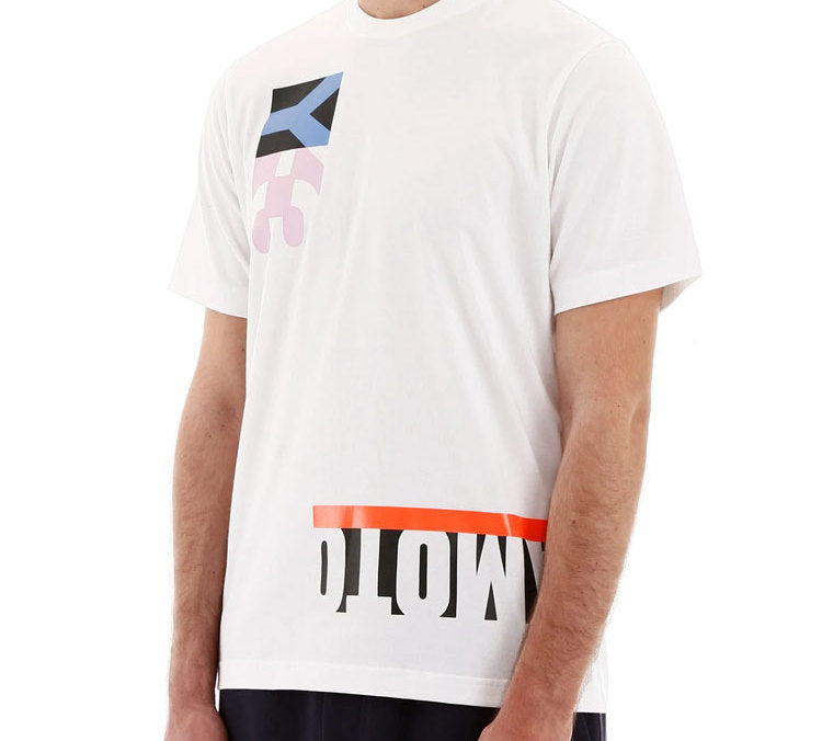 Y-3 Unisex Multi Block Graphic Tee Printing Short Sleeve White FN5728