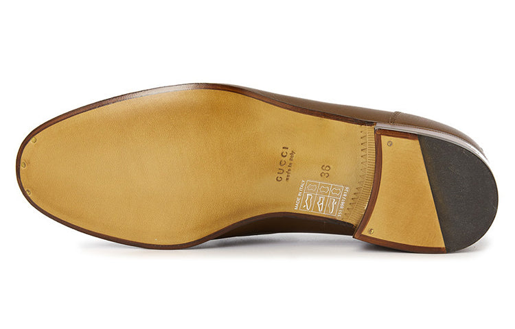 (WMNS) Gucci With Web And Interlocking G Loafer 'Brown' 700182-0G0P0-2360